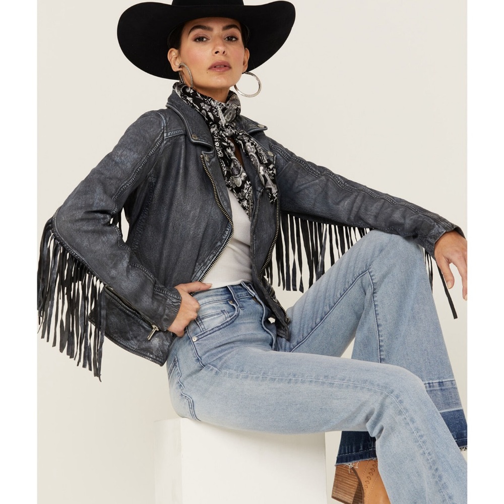 Mauritius leather Melbourne Fringe jacket
